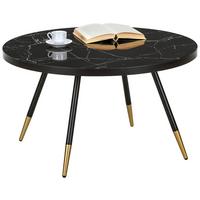 Konferenčný stolík čierna/zlatá P:80cm - čierna/medená, Modern, kov/sklo (80/80/45cm) - Mömax