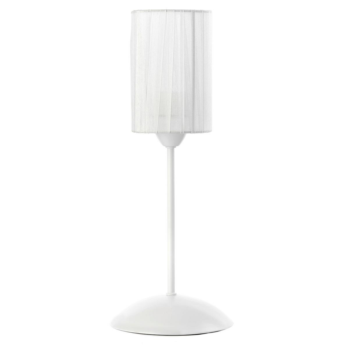 Tischleuchte Weiß Hg L: 15 cm 6w - Weiß Hochglanz, Basics, Kunststoff/Textil (15/15/39cm)