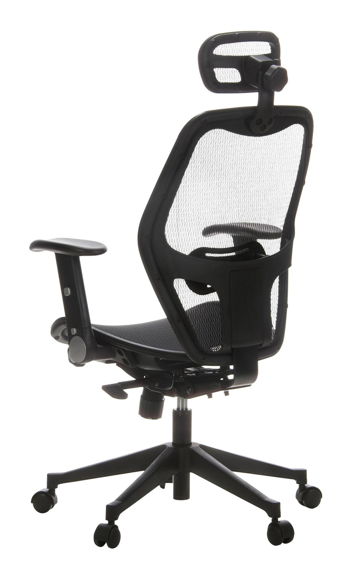 Drehstuhl Air-Port 360°drehbar Schwarz Bis 110 Kg - Schwarz, Basics, Kunststoff/Textil (59/117/48cm) - MID.YOU