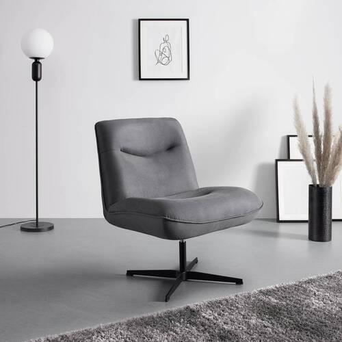 Kreslo SELENA - čierna/sivá, Modern, kov/drevo (73/87/79cm) - Bessagi Home