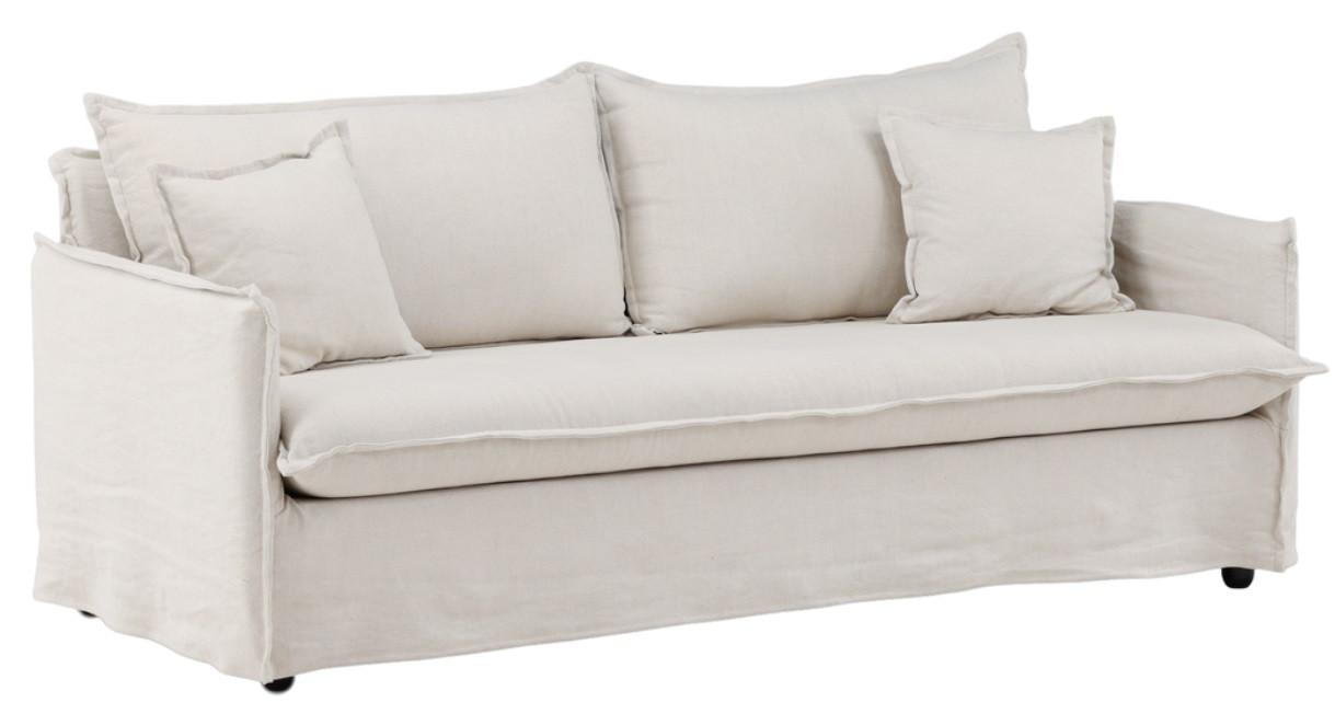 3-SITZER-SOFA Nova Beige B: 201cm - Beige/Schwarz, Design, Textil/Metall (201/90/94cm) - Livetastic