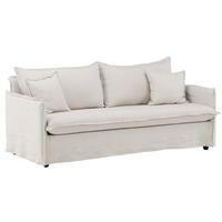 3-SITZER-SOFA Nova Beige B: 201cm - Beige/Schwarz, Design, Textil/Metall (201/90/94cm) - Livetastic