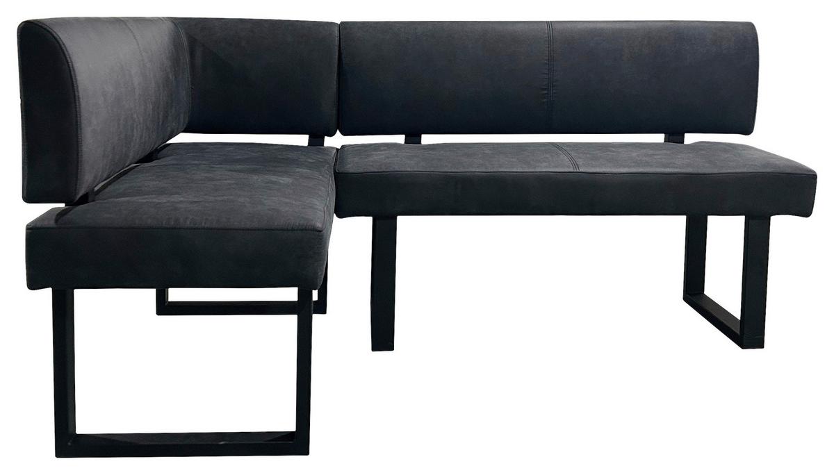 Eckbank Vancouver Anthrazit, Schwarz 125x181 cm - Anthrazit/Schwarz, Design, Textil/Metall (125/181,5cm) - MID.YOU