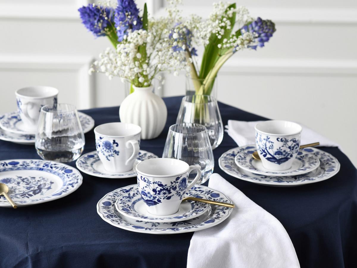 Kombiservice 30-Tlg. Flora Zwiebelmuster, Blau, Weiß - Blau/Weiß, Design, Keramik - Creatable