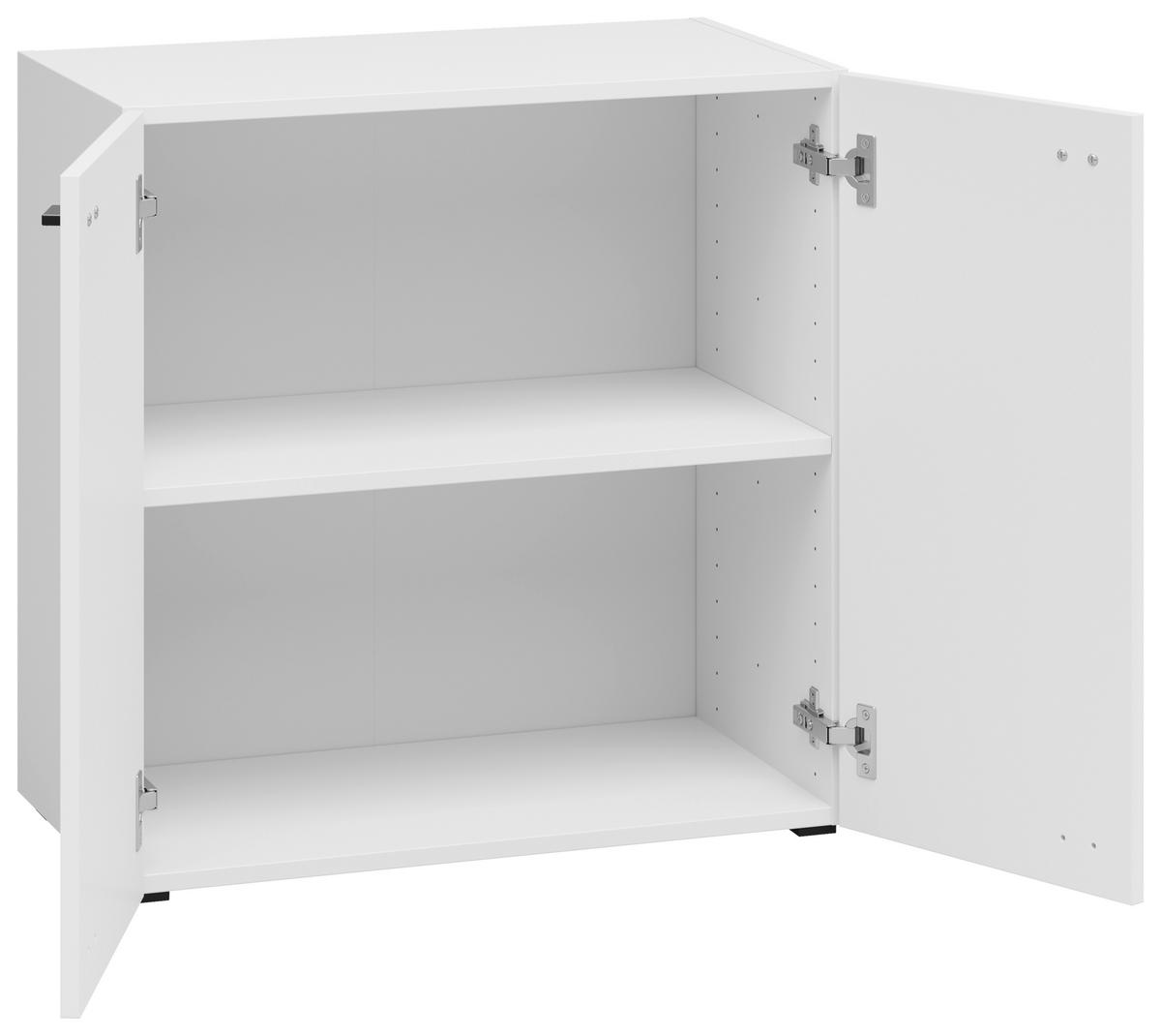 Kommode 2 Türen, B: 64 cm Sixty-Four ,weiß - Schwarz/Weiß, Trend, Holzwerkstoff (64/64/35cm)