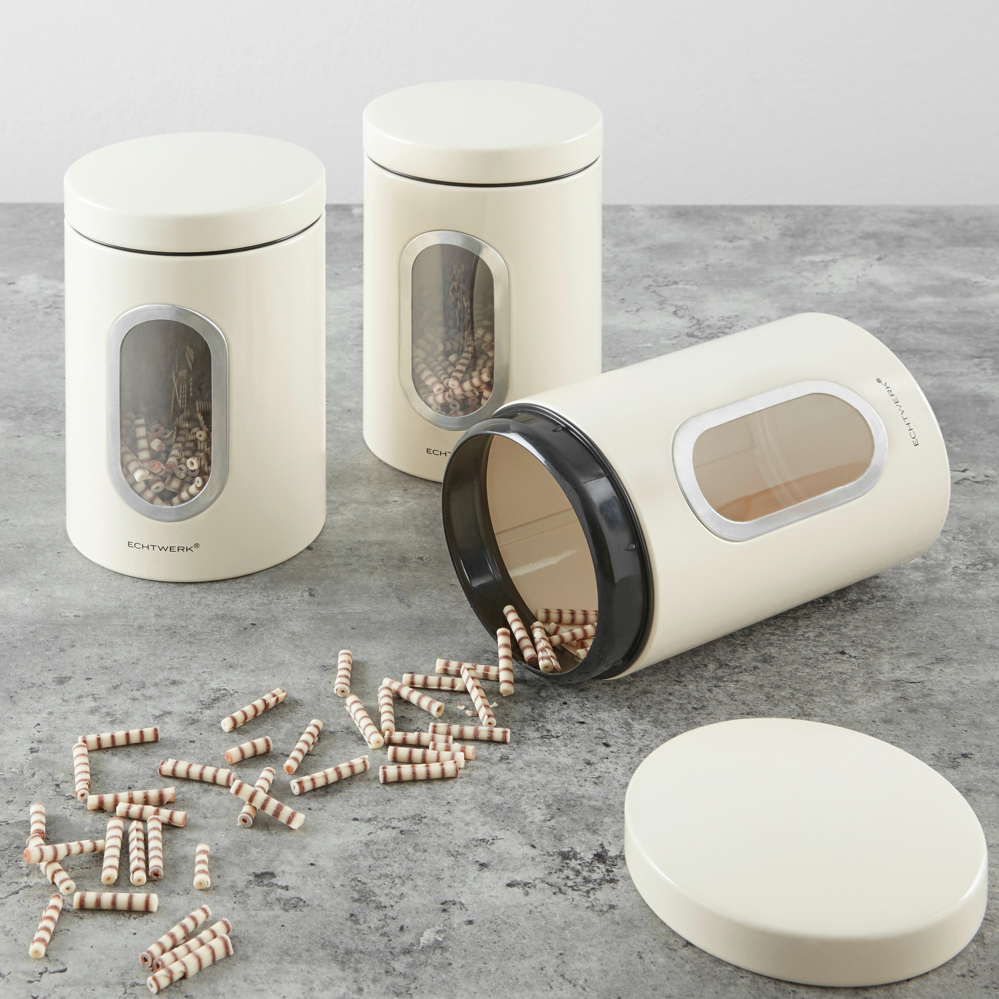 Vorratsdosen 3er-Set Auslaufsicher - Schwarz, Trend, Metall (17,5cm) - Echtwerk