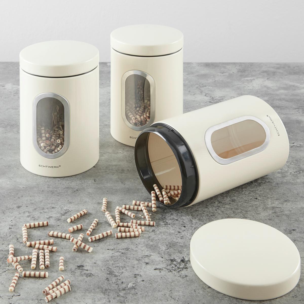 Vorratsdosen 3er-Set Auslaufsicher - Creme, Trend, Metall (11/17,5cm) - Echtwerk