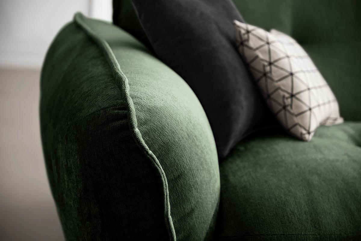 Ecksofa Fluffy Dunkelgrün S: 269x184 Cm - Dunkelgrün/Schwarz, MODERN, Textil (269/184cm) - Trendmanufaktur