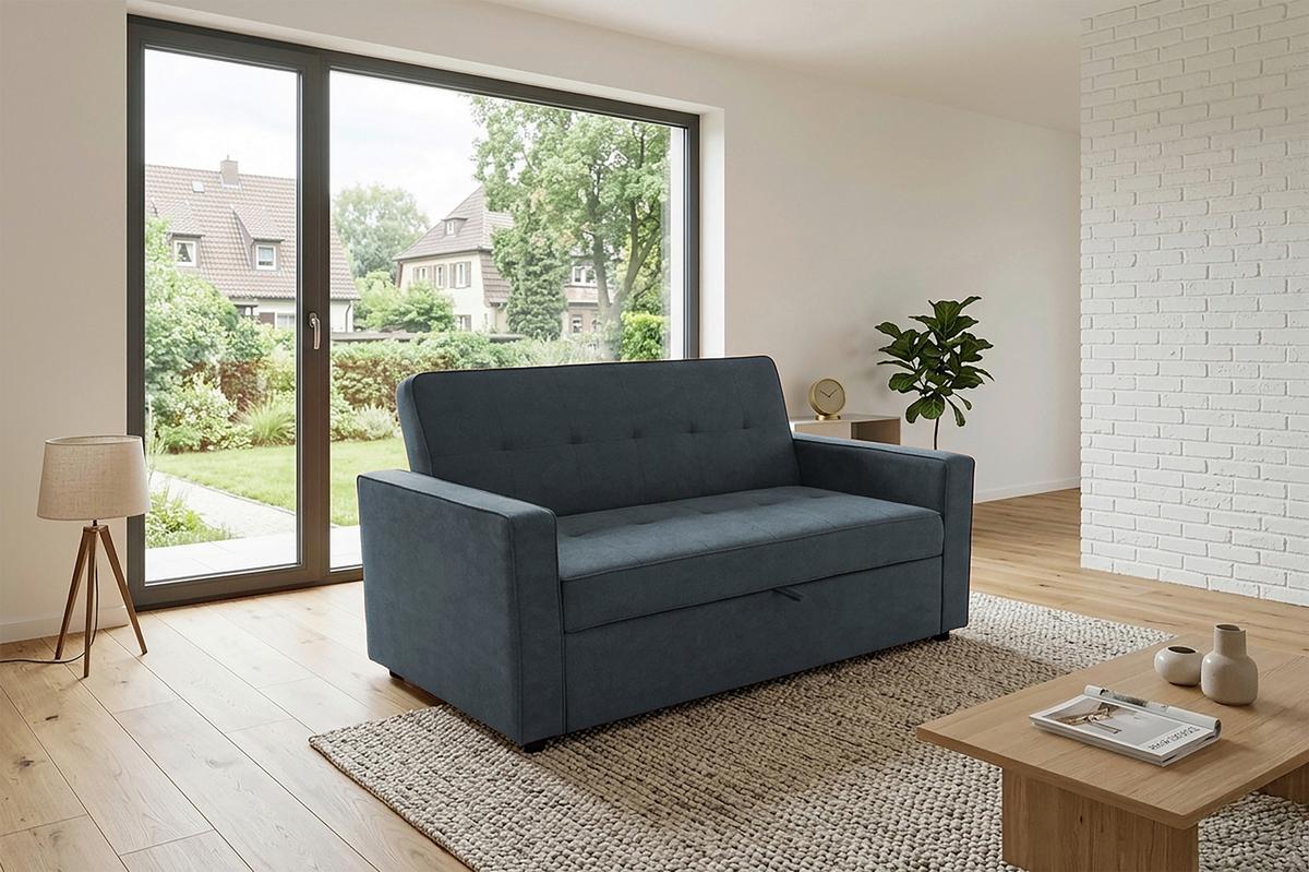Schlafsofa Haze Blau B: 162 cm - Blau, Trend, Textil (162/90/89cm)