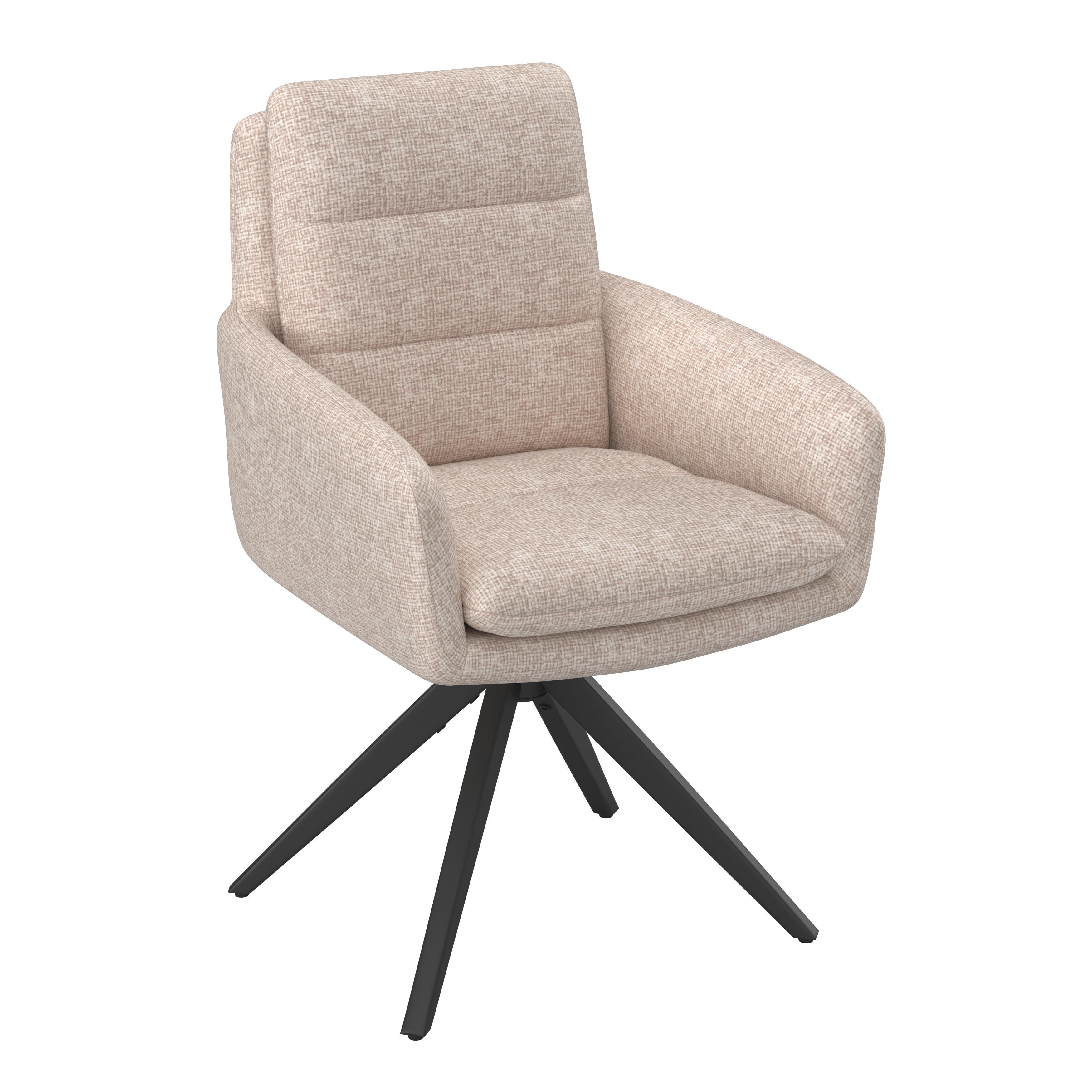 ŽIDLE S PODRUČKAMI LAURIN - černá/šedohnědá, Moderní, kov/dřevo (59/93/63cm) - Bessagi Home