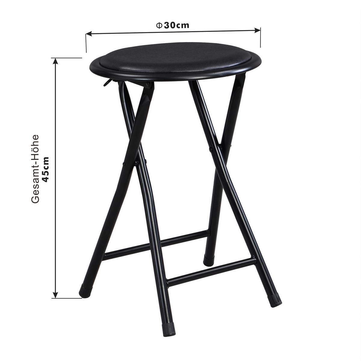 Összecsukható Szék Ouzo 3 - fekete, Modern, textil/fém (30/45/30cm)