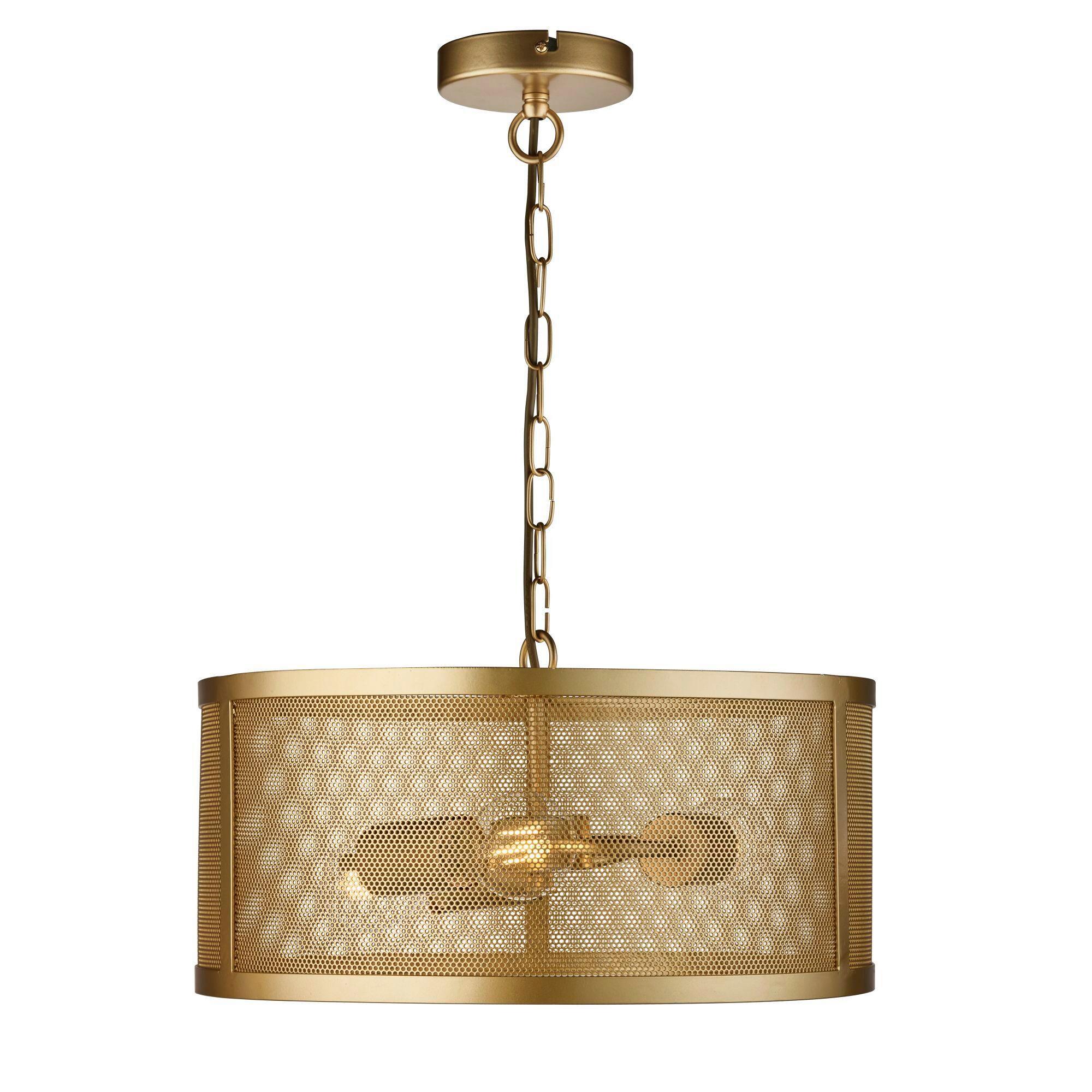 Hängeleuchte Fishnet H: 150 cm 3-Flammig, höhenverstellbar - Goldfarben, LIFESTYLE, Metall (45/150cm)