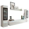 Wohnkombination Modern 4-Tlg. mit Led Vera Weiß Hochglanz - Weiß Hochglanz/Weiß, LIFESTYLE, Glas/Holzwerkstoff (240/130/33cm) - P & B