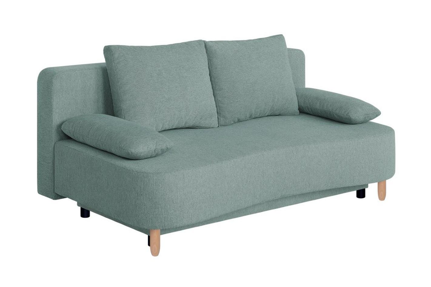 Schlafsofa mit Bettkasten Lara Blaugrau - Buchefarben/Blaugrau, KONVENTIONELL, Holzwerkstoff/Textil (193/86/85cm)