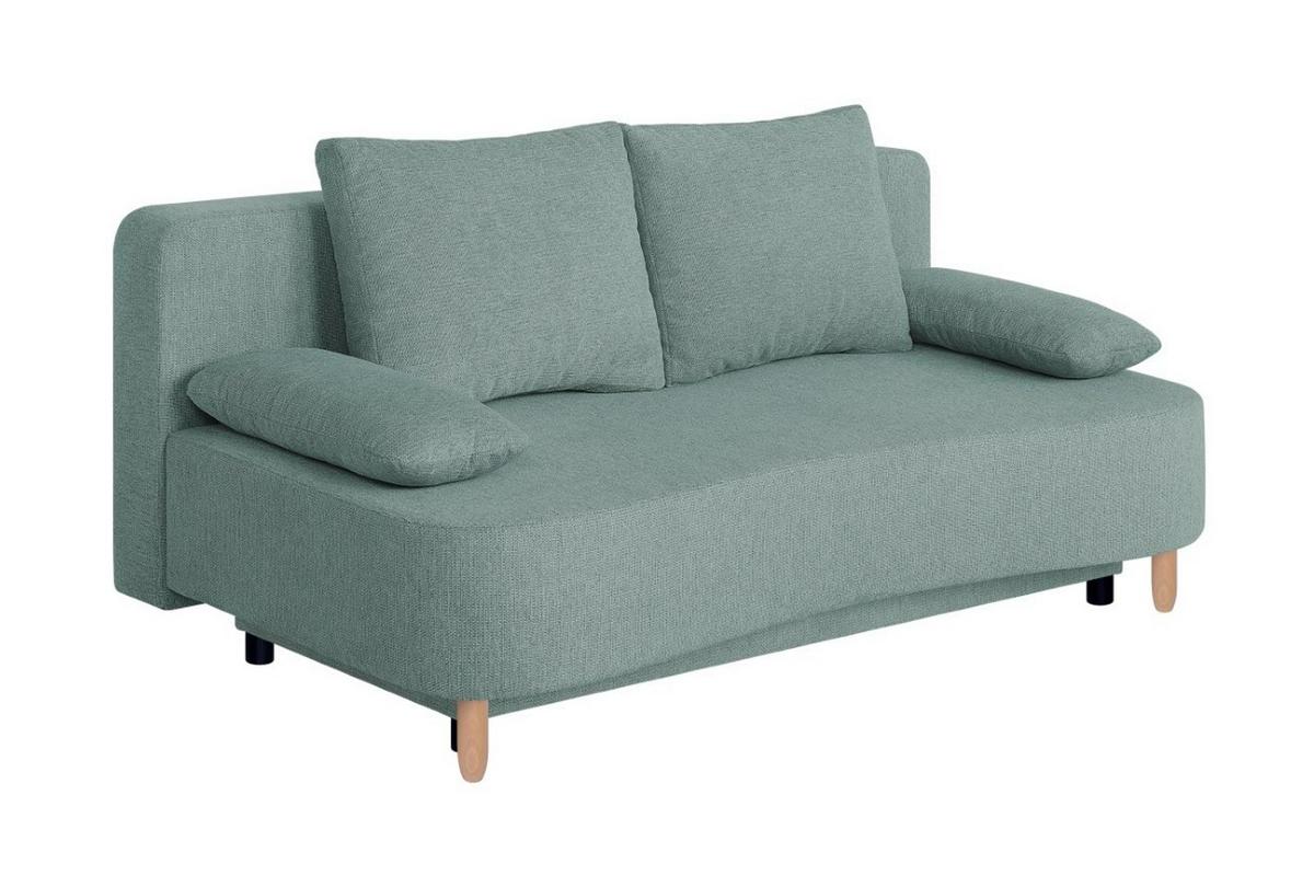 Schlafsofa mit Bettkasten Lara Blaugrau - Buchefarben/Blaugrau, Design, Holzwerkstoff/Textil (193/86/85cm) - P & B