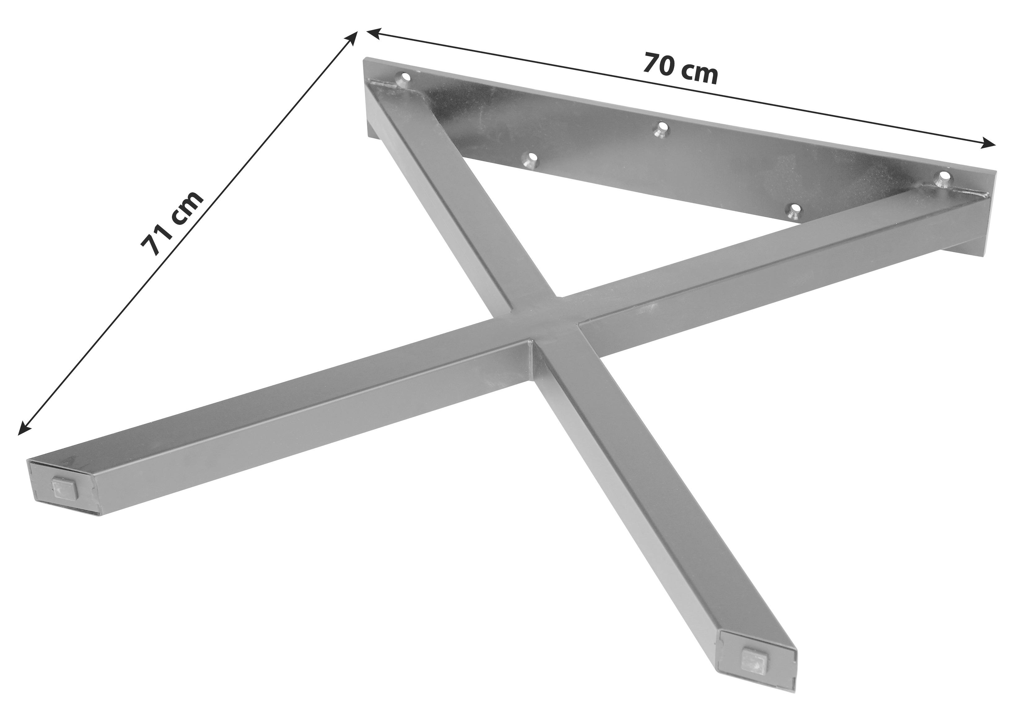 Tischgestell X-Form B 70cm H 71cm, Schwarz - Schwarz, Basics, Metall (70/71cm)
