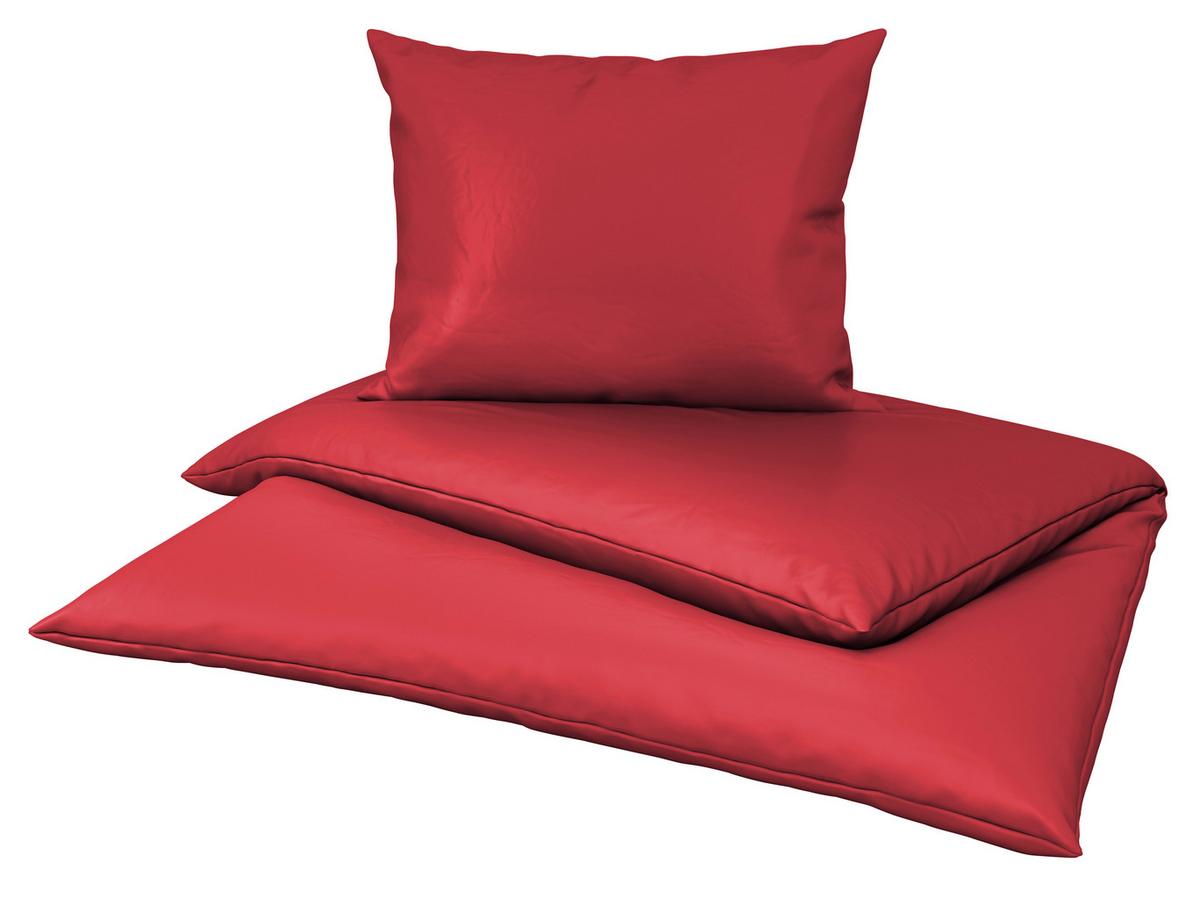 Satin Bettwäsche 140x200 cm Lydia Bordeaux - Bordeaux, MODERN, Textil - Luca Bessoni