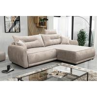 Ecksofa Fresh Beige 264x195 cm - Beige/Schwarz, Design, Textil (264/195cm) - MID.YOU