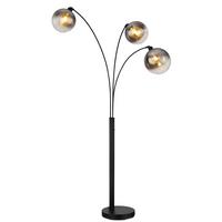 Stehleuchte 58227-3b - Schwarz, Design, Glas/Metall (105/160/200cm) - Globo