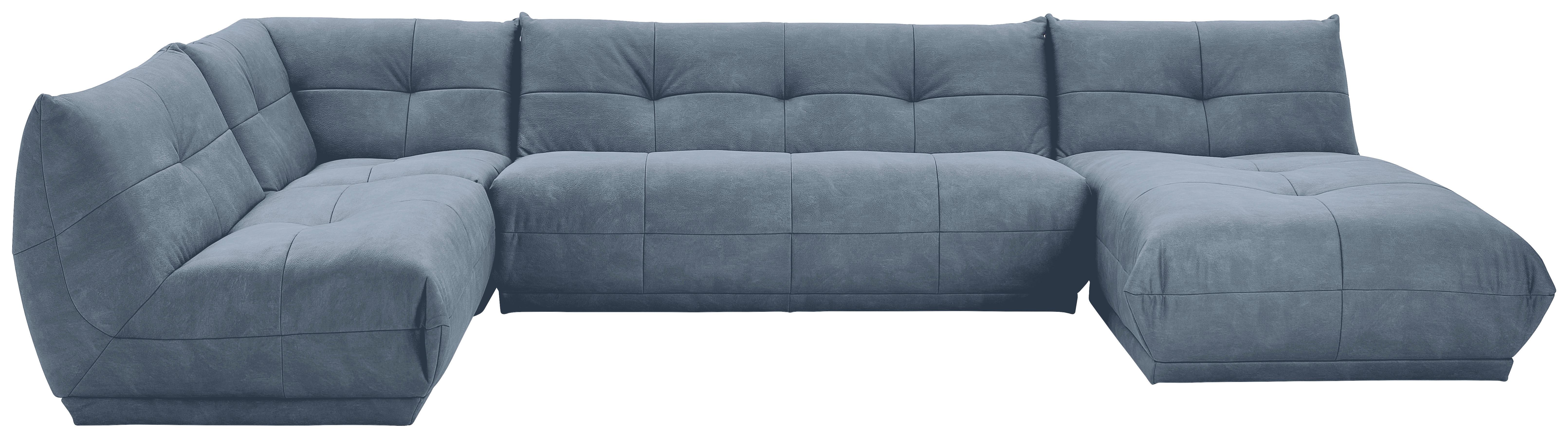 Wohnlandschaft Giselle - Blaugrau, Trend, Textil (210/390/185cm) - Livetastic