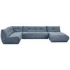 Wohnlandschaft Giselle - Blaugrau, Trend, Textil (210/390/185cm) - Livetastic