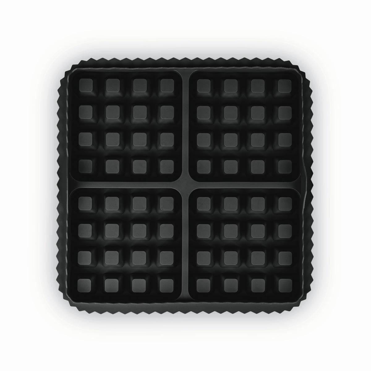 Backform Silikon LxBxH: 20,5x20,5x3 cm - Schwarz/Grau, Basics, Kunststoff (20,5/20,5/3cm)