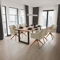 Jedálenský stôl z akácie MALMO 200 - čierna/farba akácie, Modern, kov/drevo (200/76/100cm) - Bessagi Home