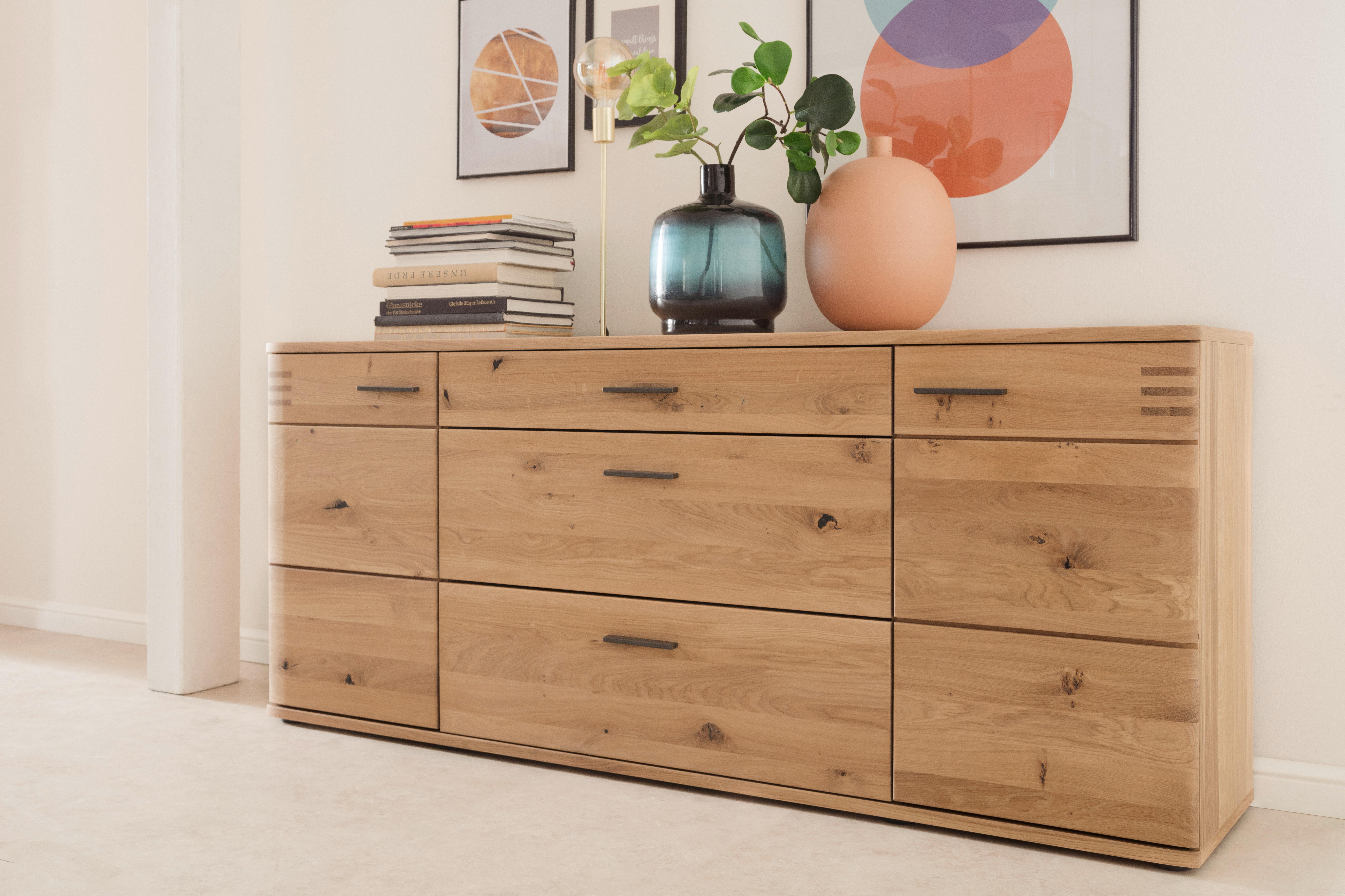 Sideboard teilmassiv B: 180 cm Salvador Eichefarben - Eiche Bianco/Eichefarben, Design, Holz/Holzwerkstoff (180/78/44cm) - Livetastic