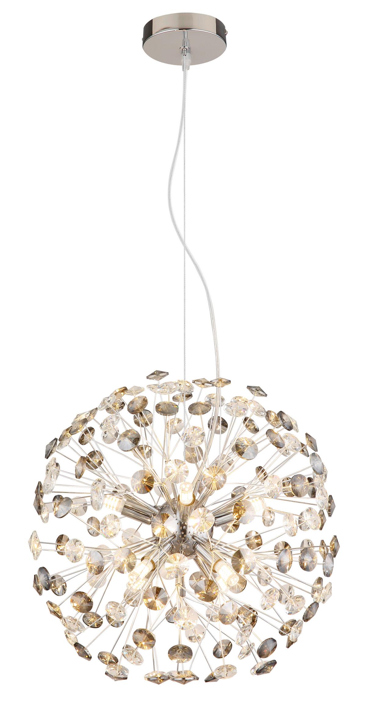 Kristály Függőlámpa 64135h1c  Katrina - krómszínű/áttetsző, Lifestyle, műanyag/üveg (40/150cm) - Globo