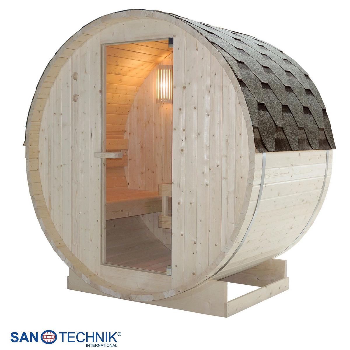 SAUNAFASS Tromsö Fichtefarben B: 120 cm - Fichtefarben, KONVENTIONELL, Glas/Holz (189/120/191,5cm) - Sanotechnik
