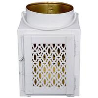 Laterne Leon - Goldfarben/Weiß, KONVENTIONELL, Metall (10/10/14cm) - Luca Bessoni