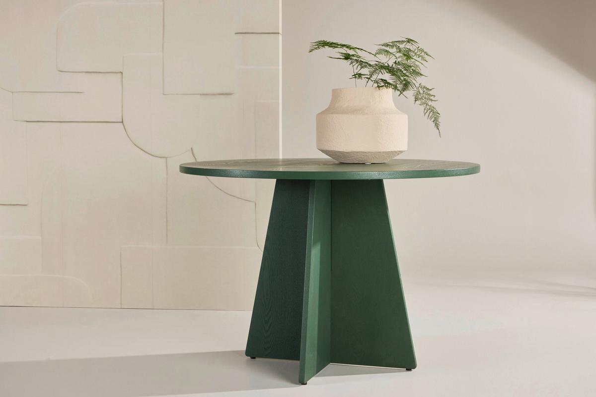 ESSTISCH Bootcut Olivgrün D: 110 cm - Olivgrün, MODERN, Holz (110/75cm) - Livetastic