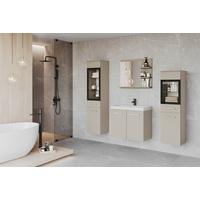 Badmöbel-Set 5--teilig. Madrit 120,4cm Beige - Kaschmir/Beige, LIFESTYLE, Glas/Keramik (120,4/131,5/34,5cm) - P & B
