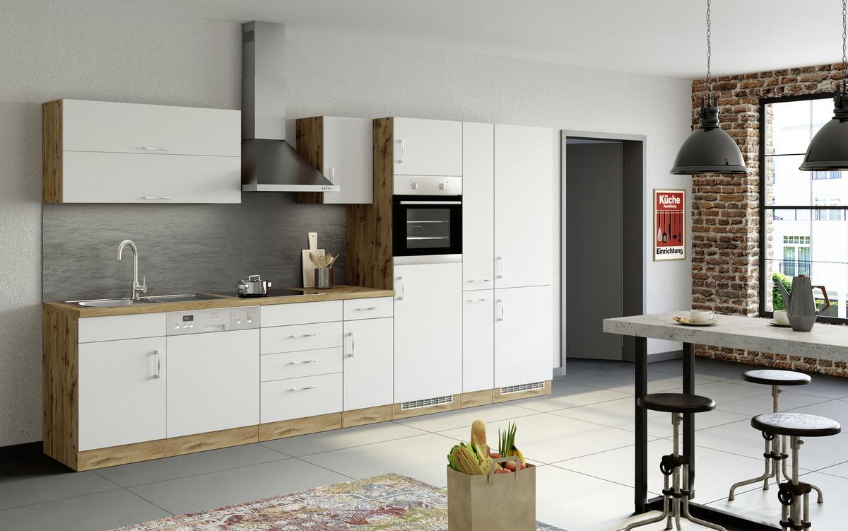 Küchenzeile Sorrento Mit Geräten 360 cm Weiß