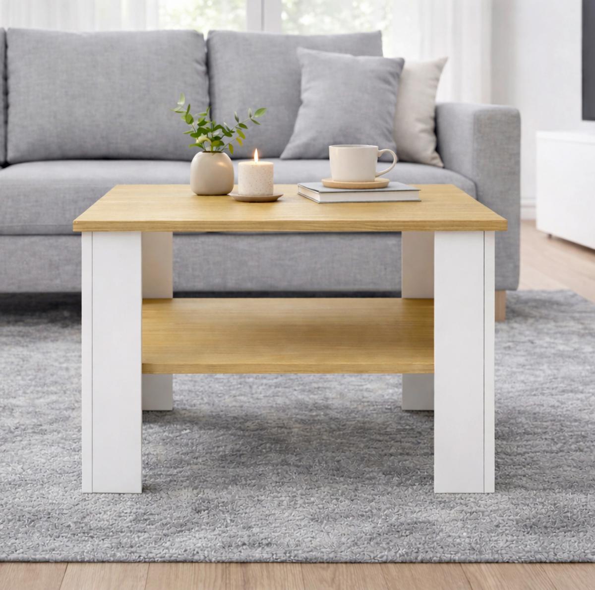 KONFERENČNÝ STOLÍK DISALO - biela/dub medový, Design, kompozitné drevo (55/55/44cm) - Livetastic
