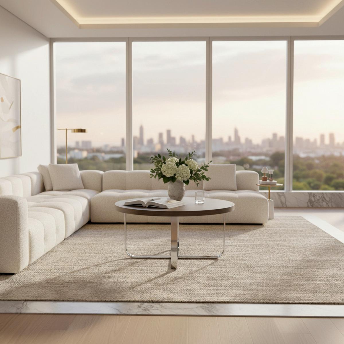 Konferenční stůl CARL barvy dubu - barvy dubu/barvy chromu, Moderní, kov/dřevo (80/80/42cm) - Bessagi Home