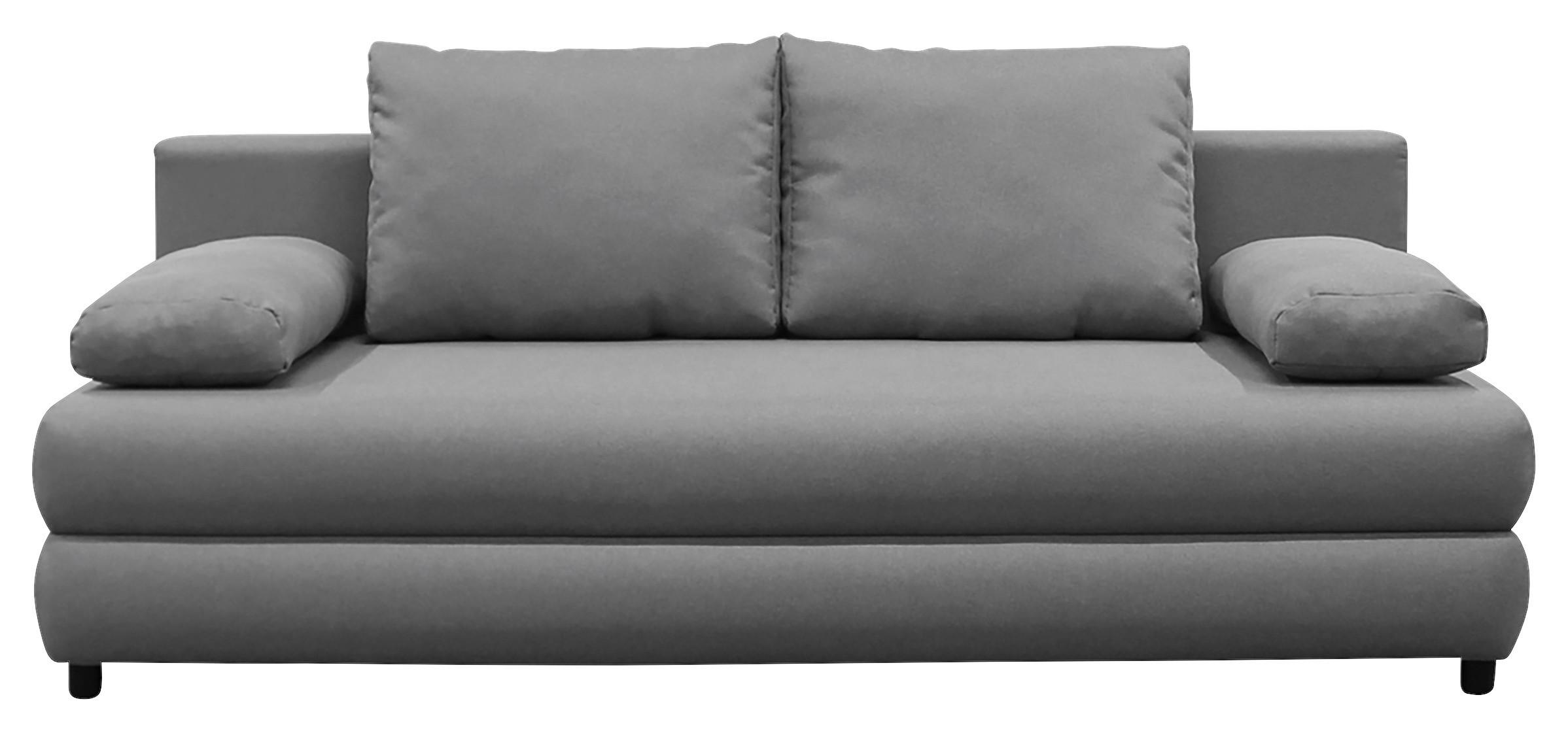 Schlafsofa Mela Grau B: 200 cm - Schwarz/Grau, Design, Textil (200/88/87cm) - P & B