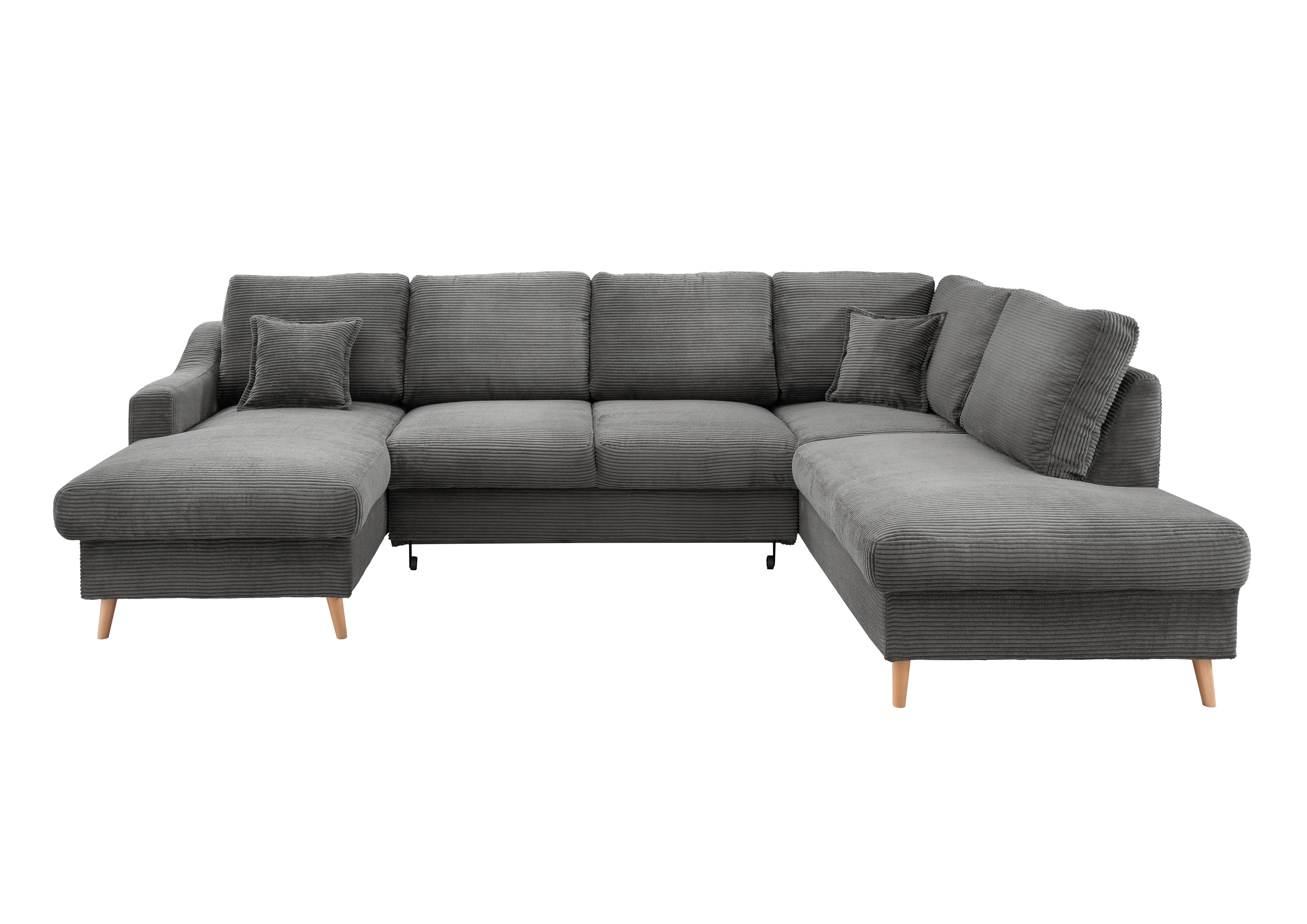 Wohnlandschaft Valentina - Naturfarben/Grau, KONVENTIONELL, Textil (150/301/200cm) - P & B