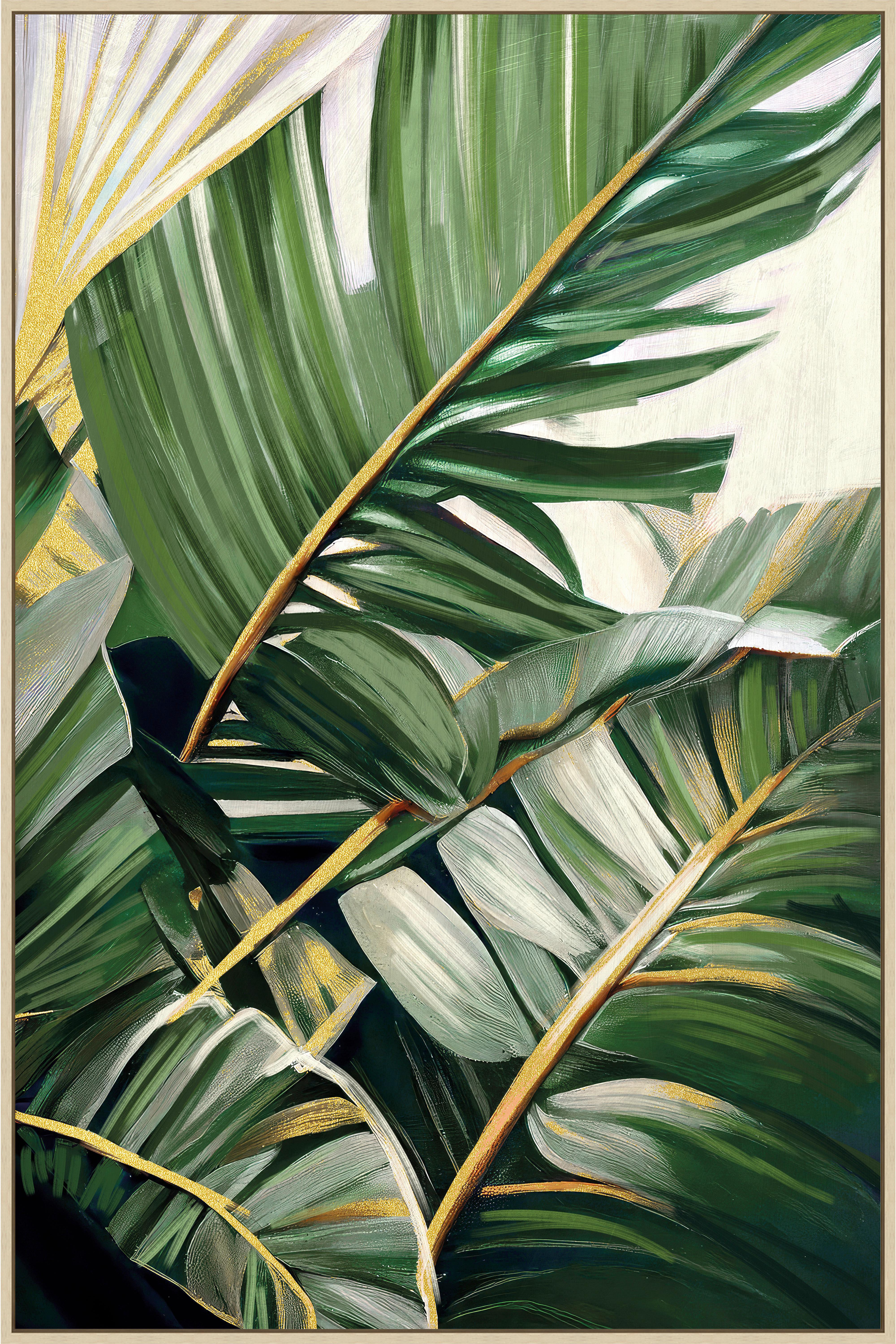 Obraz na plátně LOTTA, 60x90cm - zelená/přírodní barvy, Moderní, kompozitní dřevo/textil (60/90cm) - Premium Living