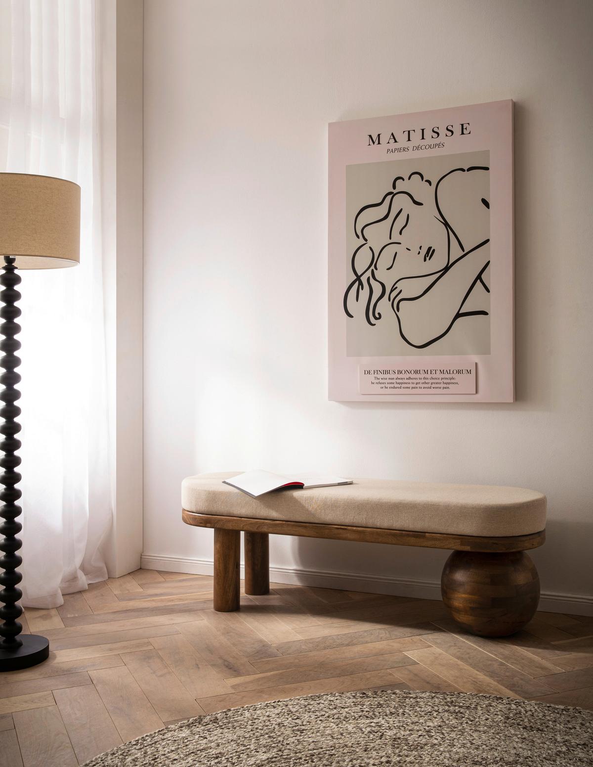 Sitzbank Beige B: 140 cm - Beige/Braun, Design, Textil (140/47/40cm) - Livetastic