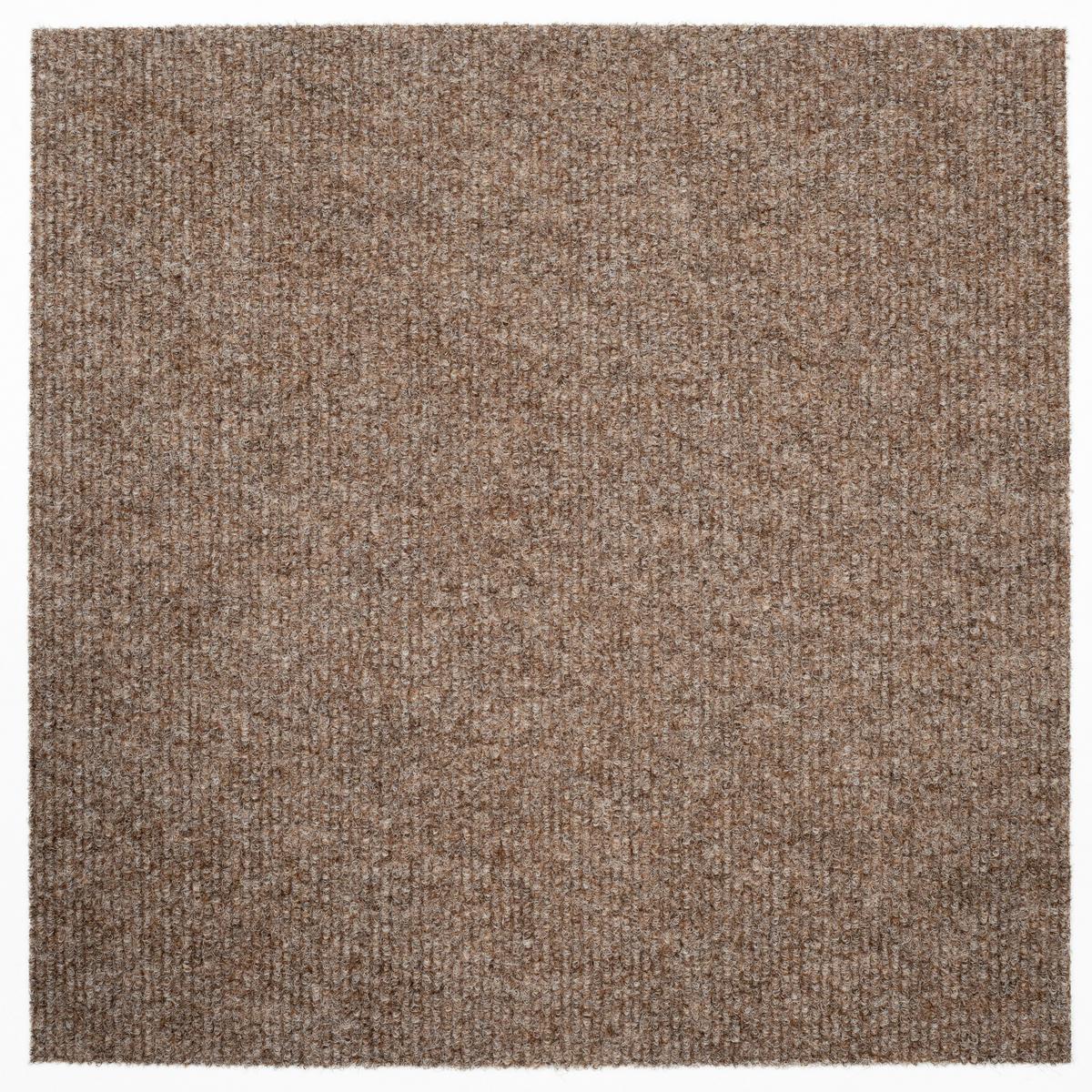 Teppichfliese Beige Solid Rib 50x50 cm Florhöhe 2,5 mm - Hellbraun, Basics, Textil (50/50cm)