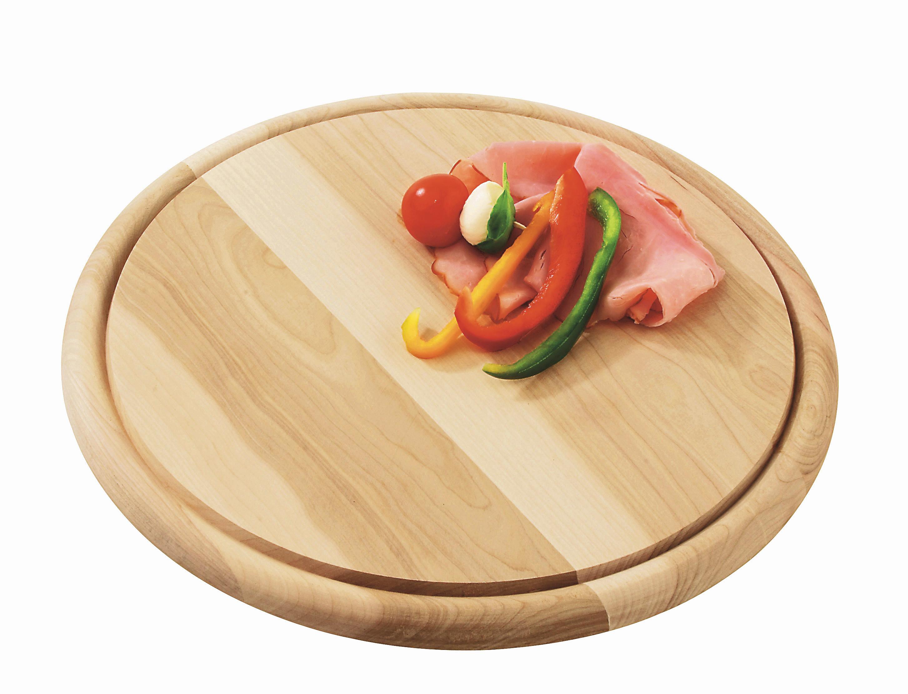 Schneidebrett rund aus Holz Björn D: 30 cm m. Saftrille