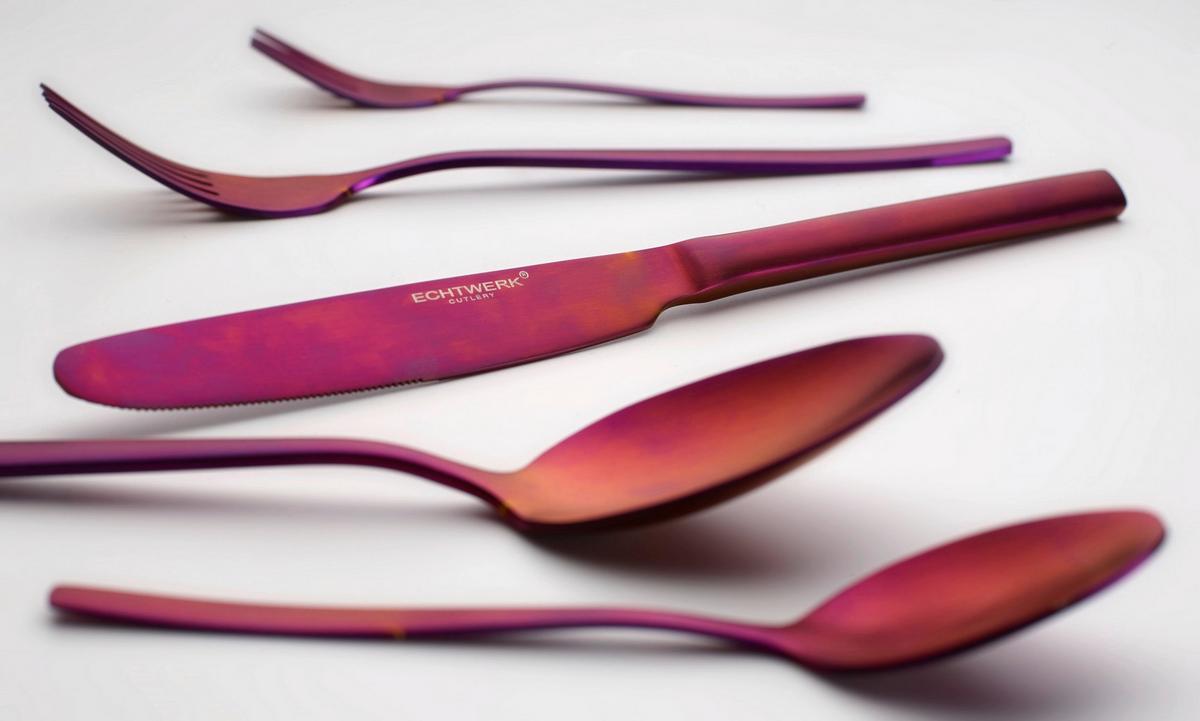 Besteckset Echtwerk Edelstahl 18/10, 30tlg. - Lila/Rot, Basics, Metall (1,22kg) - Echtwerk