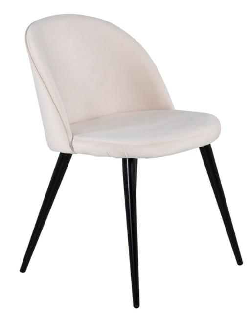 Stuhl Velvet Schwarz/Beige B: 50 cm - Beige/Schwarz, Design, Textil/Metall (50/76,5/57cm) - Livetastic