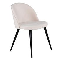 Stuhl Velvet Schwarz/Beige B: 50 cm - Beige/Schwarz, Design, Textil/Metall (50/76,5/57cm) - Livetastic