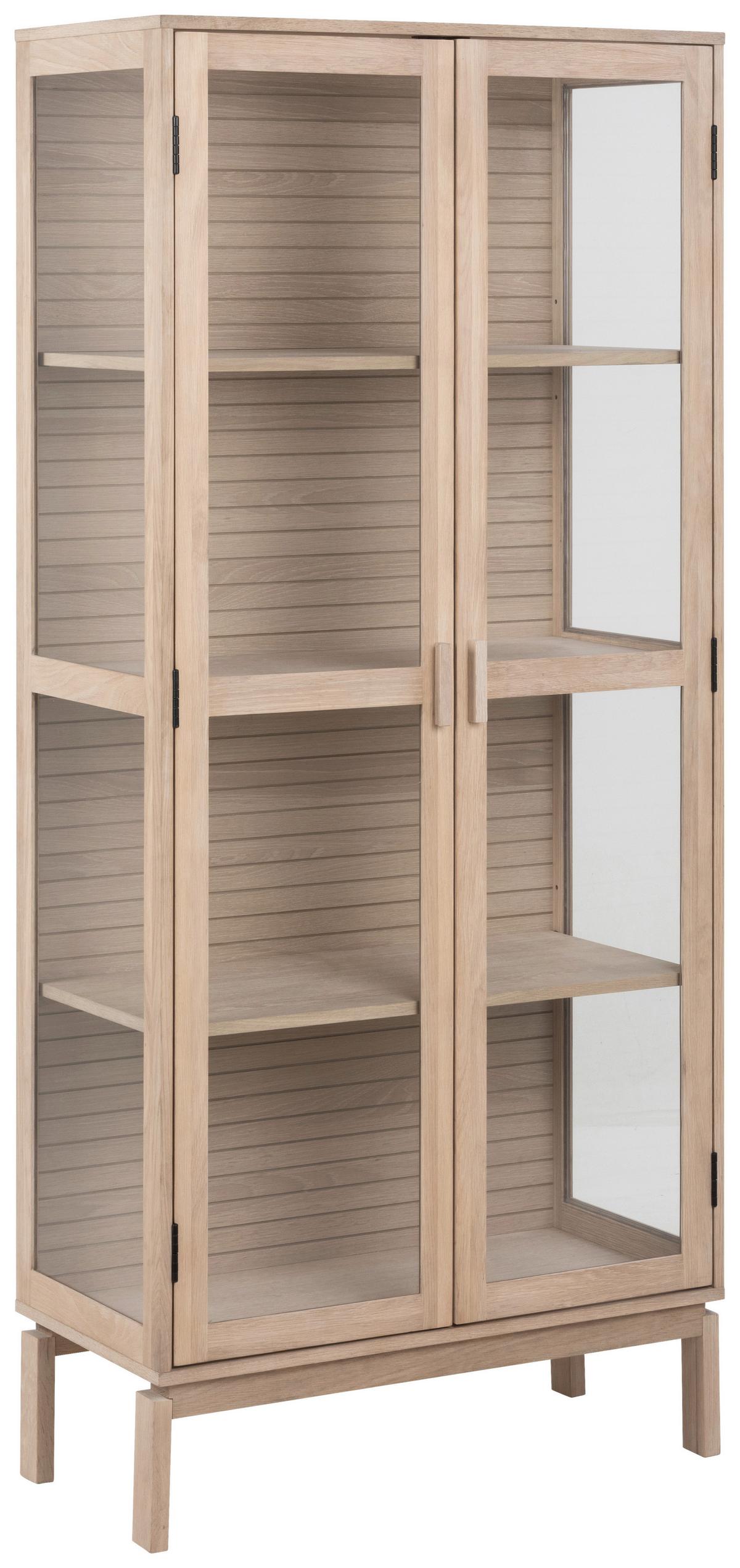 Vitrine Linley Eicheffarben B: 80 cm - Klar/Eichefarben, Design, Glas/Holz (80/180/40cm) - Livetastic