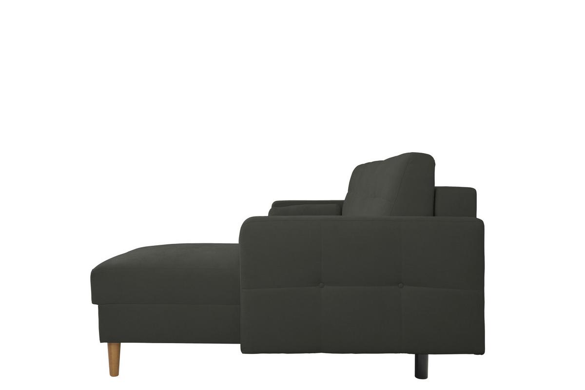 Ecksofa Noret, Schwarz S: 223x157 Cm - Buchefarben/Schwarz, Design, Textil (223/157cm) - MID.YOU