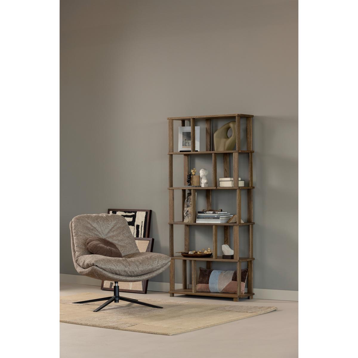 Sessel Arve Naturfarben B: 82cm - Schwarz/Naturfarben, Design, Textil (82/86/87cm) - Livetastic