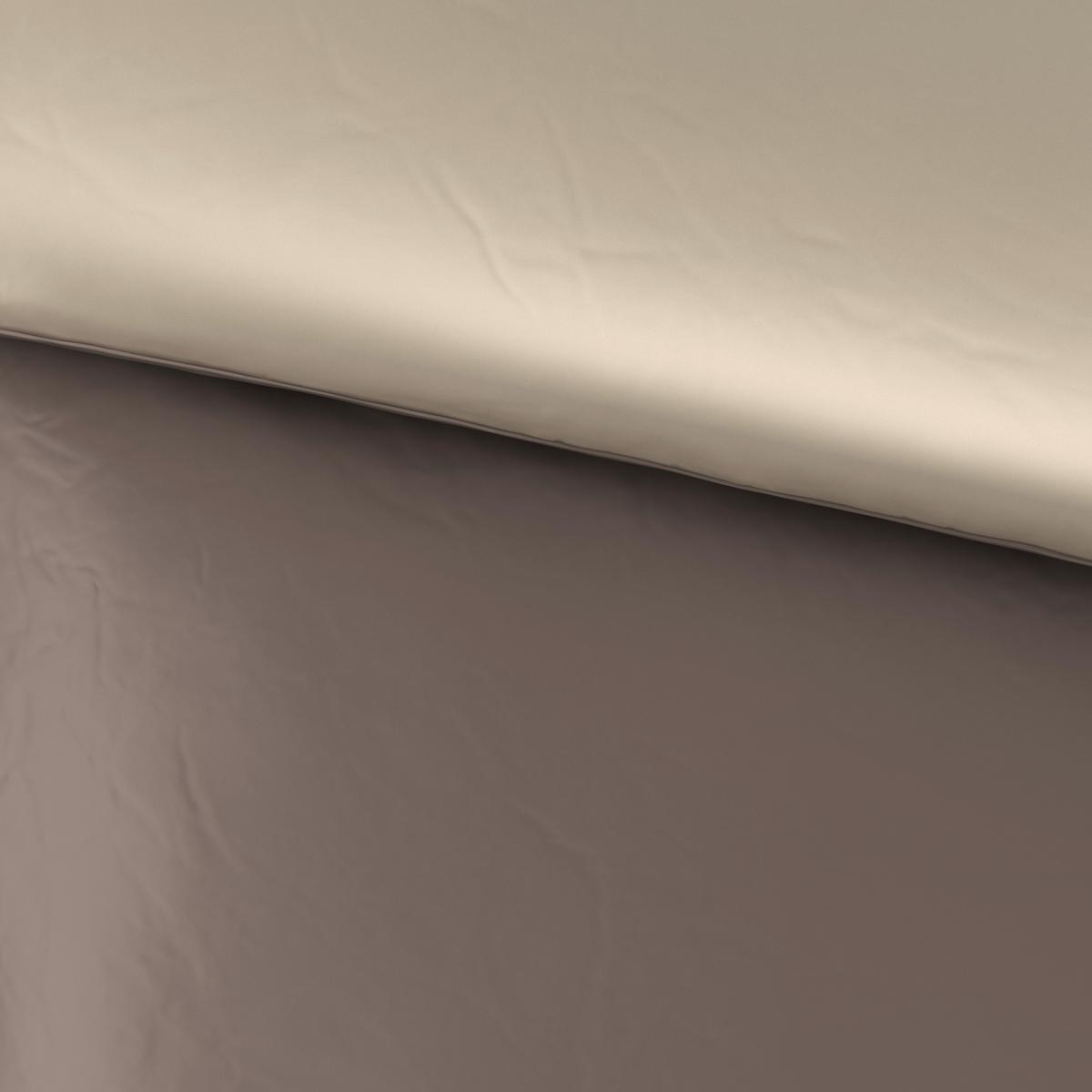 Satin-bettwäsche 140x200 Cm Melissa Taupe/beige - Taupe/Beige, MODERN, Textil - Luca Bessoni