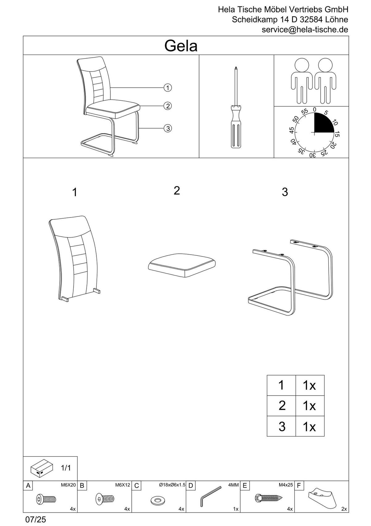 Schwingstuhl-Set Gela S 4er-Set - Silberfarben/Schwarz, MODERN, Textil/Metall (49/98/61cm) - MID.YOU